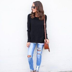 Winston Pocketed Sweater in Black